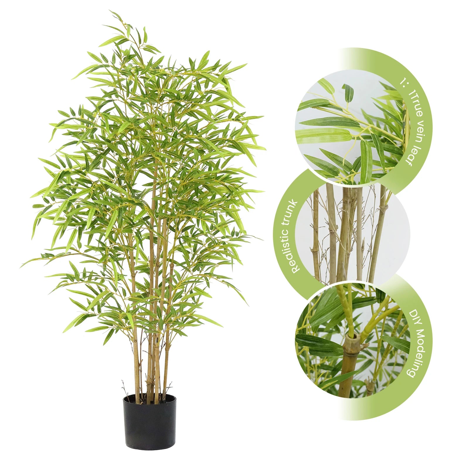 48inch Bamboo Artificial Tree Faux Bamboo Plant Artificial Plant with Trunks, for Home Office Indoor Outdoor Decoration