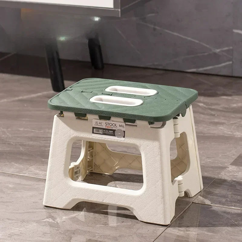 1pcs  Lightweight Folding Step Stool Multi Purpose Handheld Thickened Footstool Non-Slip Plastic Small Benches Kitchen