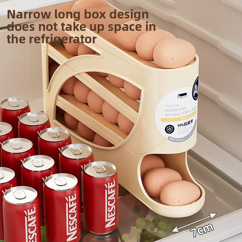 Home Refrigerator Side Door Sliding Egg Storage Box Kitchen Egg Rack New Automatic Egg Rack