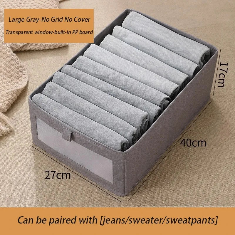 1Pcs Pants Storage Box Clothes Organizers of Cabinets and Drawers Fabric Foldable Boxes for Bedroom Wardrobe Organization Home