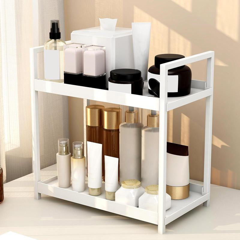 2-Layer Desktop Storage Rack, Cosmetic Storage Box, Spice Rack, Kitchen & Bathroom Vanity Storage Rack, Modern Home Organizer