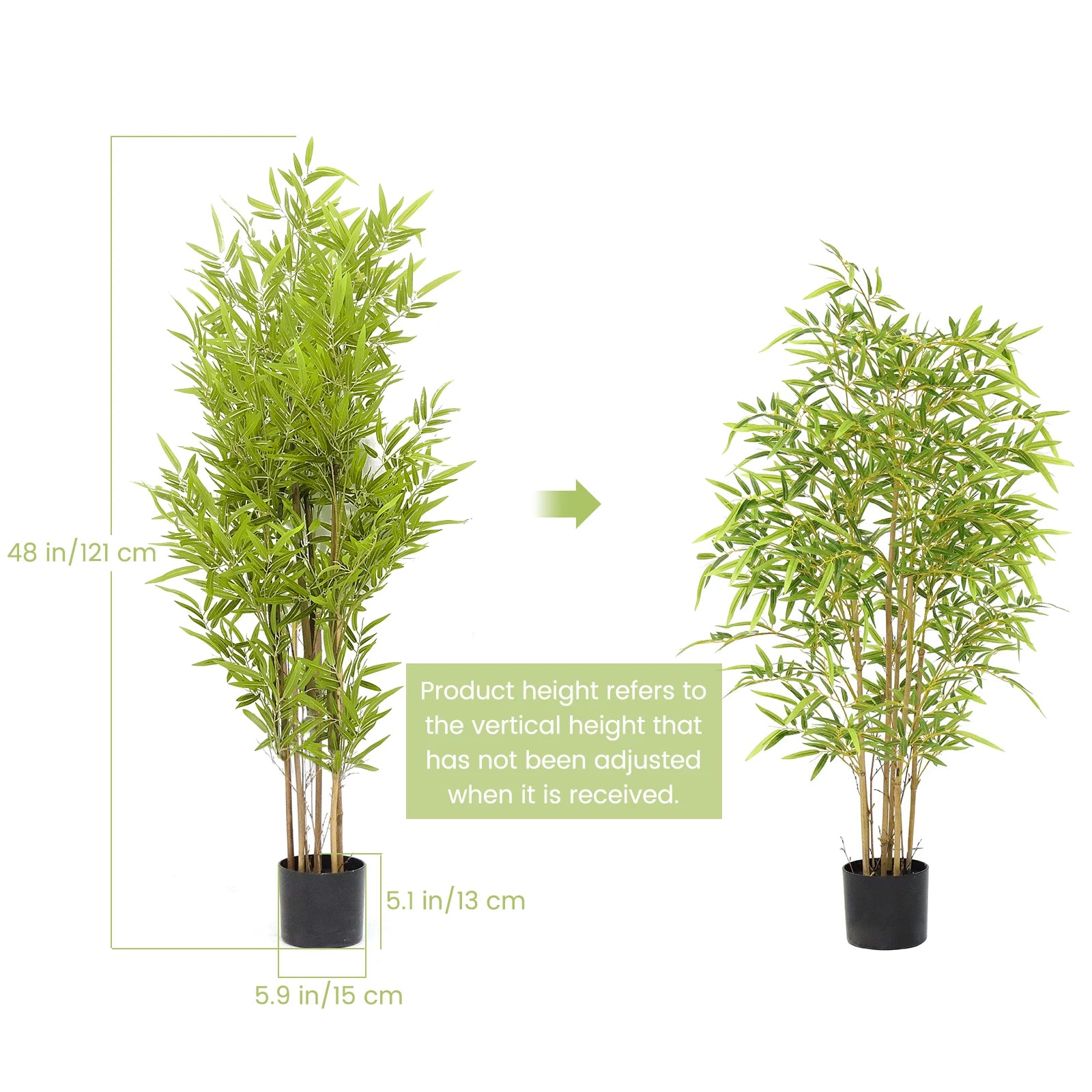 48inch Bamboo Artificial Tree Faux Bamboo Plant Artificial Plant with Trunks, for Home Office Indoor Outdoor Decoration
