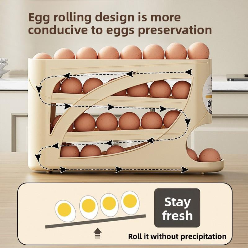 Home Refrigerator Side Door Sliding Egg Storage Box Kitchen Egg Rack New Automatic Egg Rack