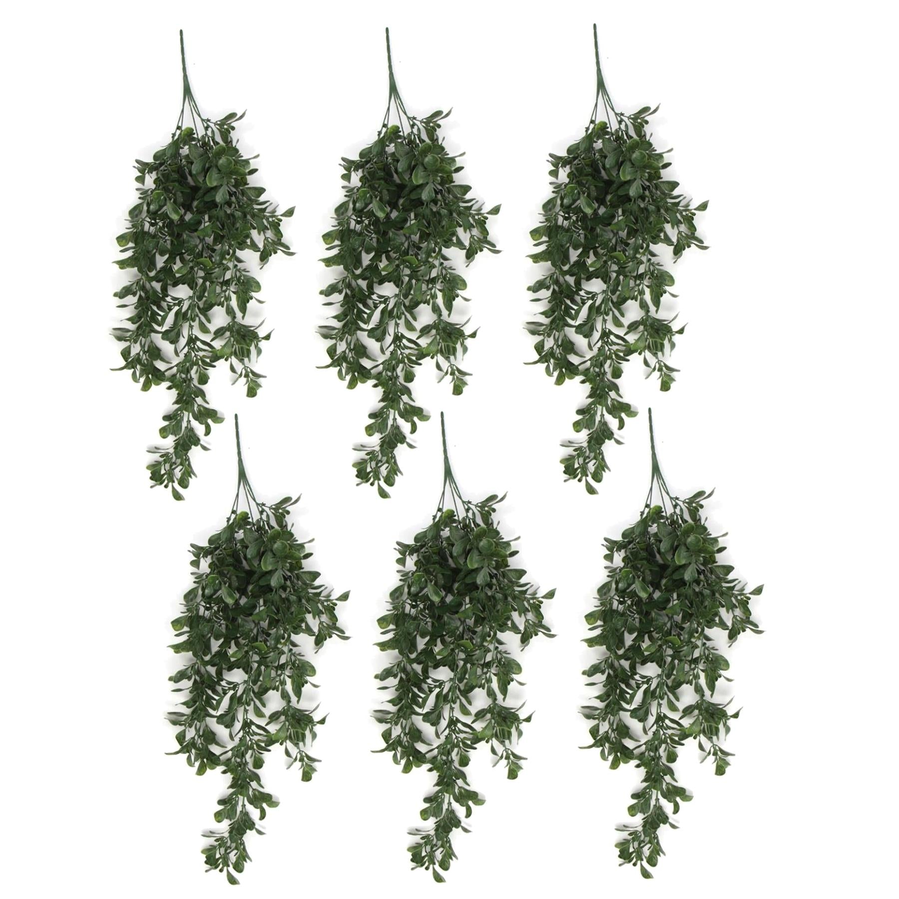 Pack of 6 x Hanging UV and Fire Resistant Artificial Peperomia Plant 68cm-0