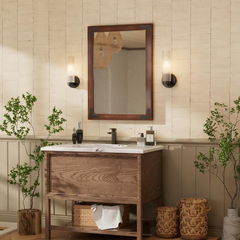 Modern Wall Light Fixtures （Bulbs Not Included) with Milky White Cylinder Glass Shade Sconces Classic Wall Lighting for Bathroom Bedroom Hallway Living Room