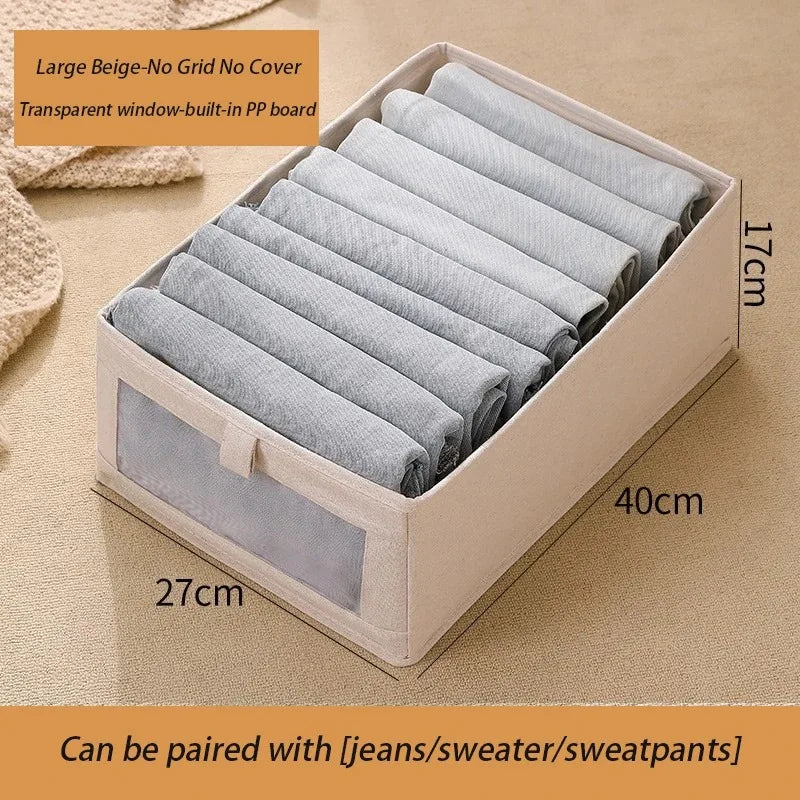 1Pcs Pants Storage Box Clothes Organizers of Cabinets and Drawers Fabric Foldable Boxes for Bedroom Wardrobe Organization Home
