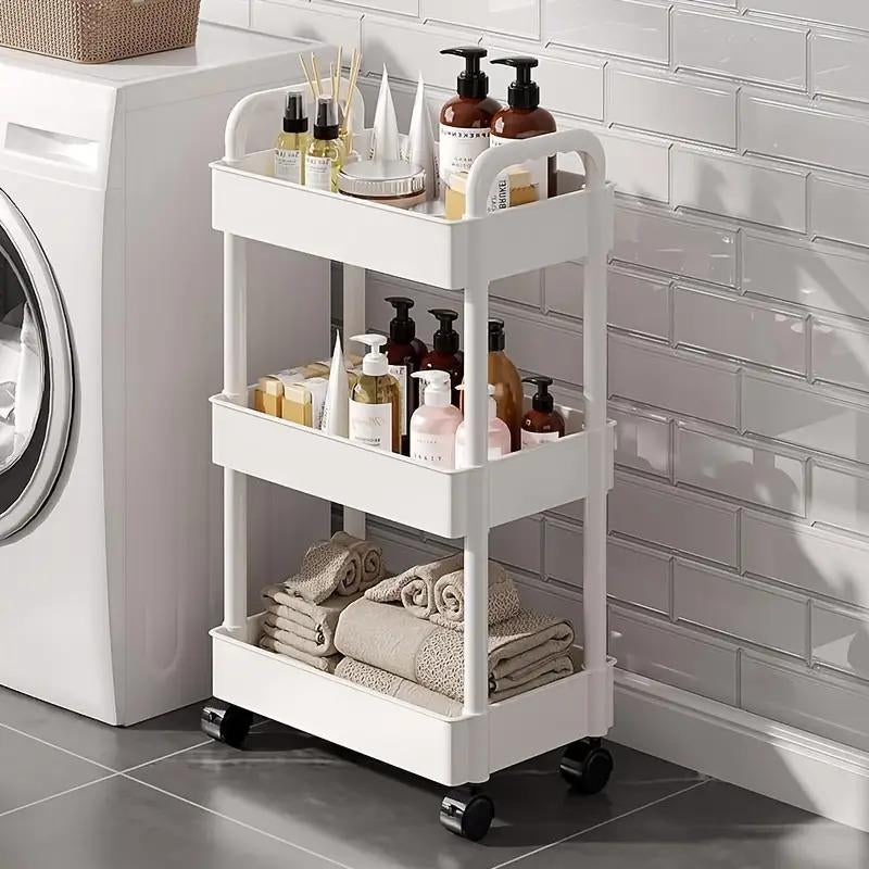 Trolley Rack Snack Bag Storage Rack Dormitory Floor Kitchen Bathroom Multi-Layer Wheeled Mobile Storage Rack Organiser Shoe Rack Organizer Shower Organizer Hat Organizer Shoe Cabinet Storage Dish Drying Rack