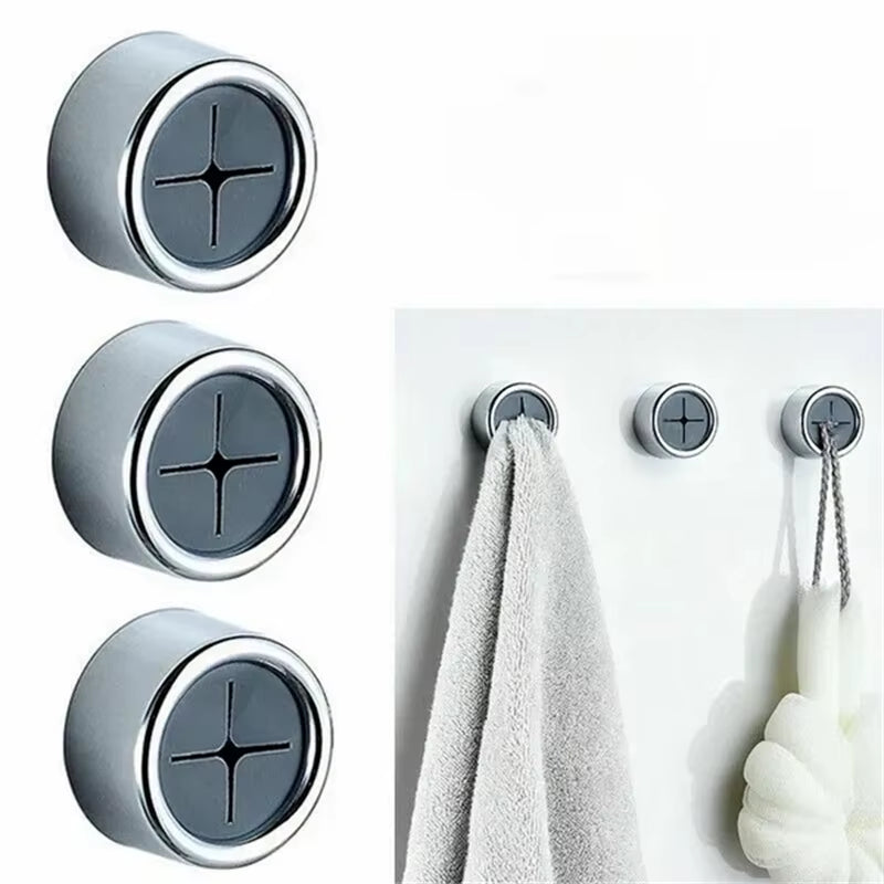 1/2/4PCS Towel Holder Towel Hook Push in Tea Towel Holder Grip Hook Chrome Self Adhesive Kitchen Cloth Clip