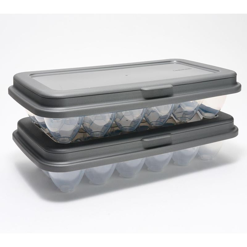 Locknlock Set of (2) 18-Egg Keepers W/ Flip Top Lids