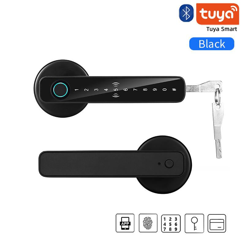 XSDTS Smart Door Lock with Knob Keyless Entry Fingerprint Handle App Control Remotely Generate Password for Bedroom Front Door Apartment Secure & Convenient