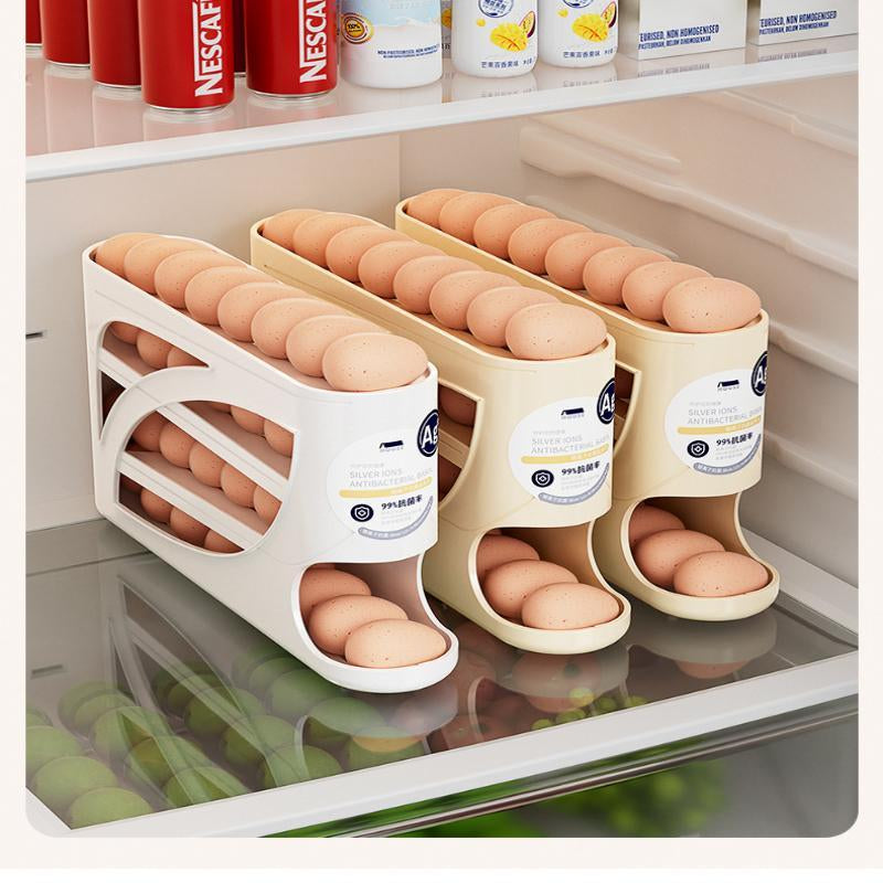 Home Refrigerator Side Door Sliding Egg Storage Box Kitchen Egg Rack New Automatic Egg Rack