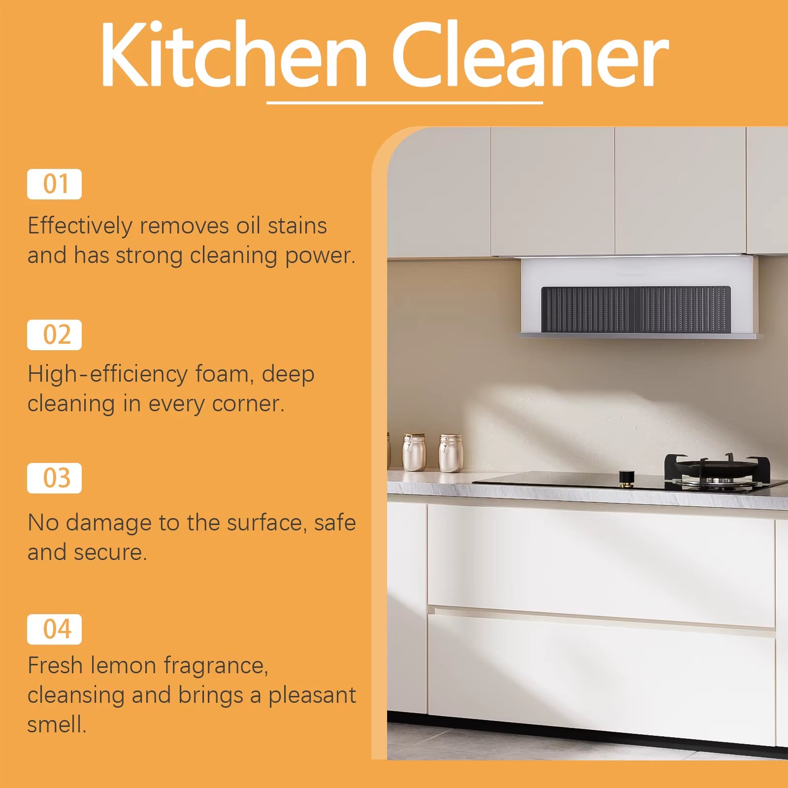 Kitchen Foam Cleaner Oil Stains Remover Cleaning Grills Ovens Household Kitchen Range Hood Heavy Oil Foam Cleaner 1/2/3Pcs