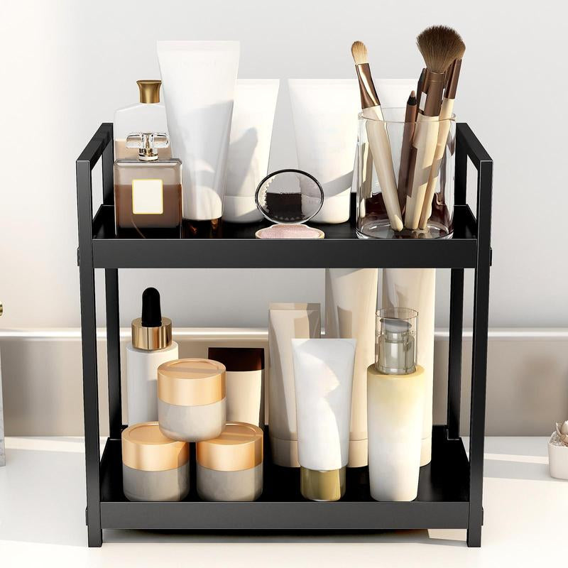 2-Layer Desktop Storage Rack, Cosmetic Storage Box, Spice Rack, Kitchen & Bathroom Vanity Storage Rack, Modern Home Organizer