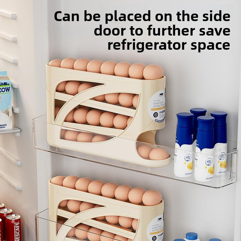 Home Refrigerator Side Door Sliding Egg Storage Box Kitchen Egg Rack New Automatic Egg Rack