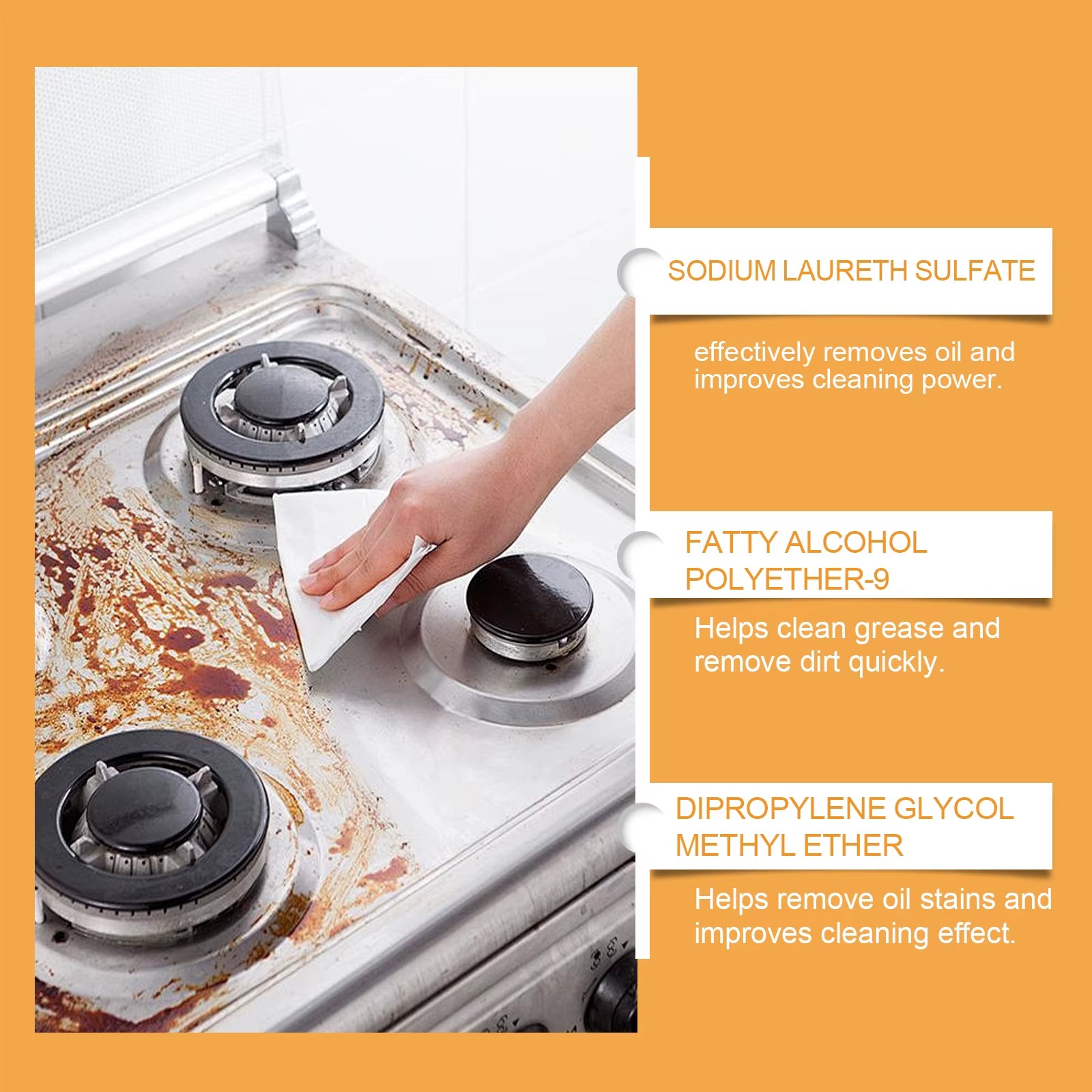 Kitchen Foam Cleaner Oil Stains Remover Cleaning Grills Ovens Household Kitchen Range Hood Heavy Oil Foam Cleaner 1/2/3Pcs