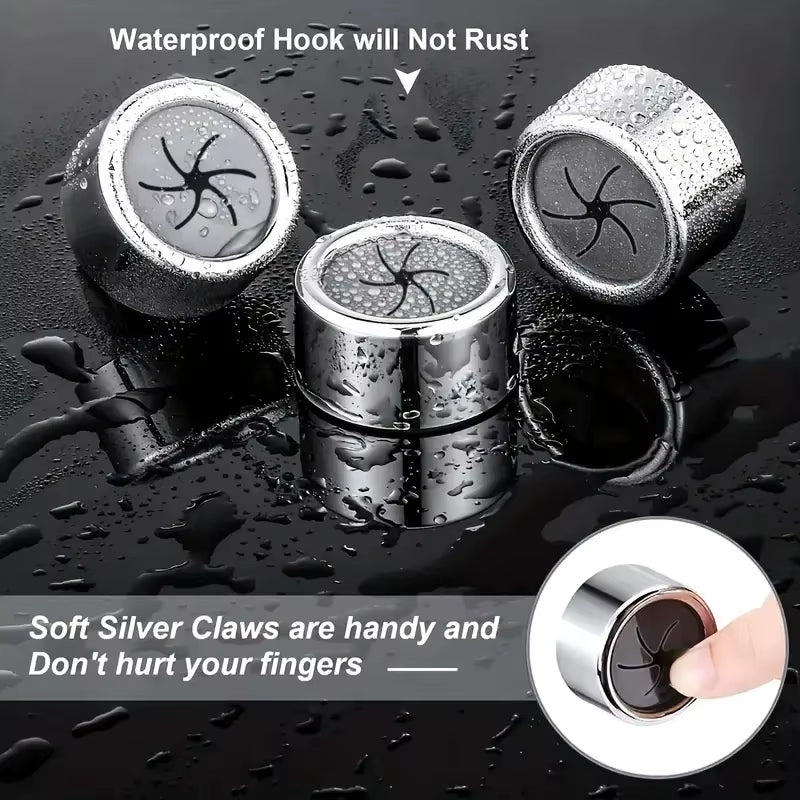 1/2/4PCS Towel Holder Towel Hook Push in Tea Towel Holder Grip Hook Chrome Self Adhesive Kitchen Cloth Clip