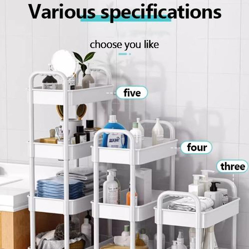 Trolley Rack Snack Bag Storage Rack Dormitory Floor Kitchen Bathroom Multi-Layer Wheeled Mobile Storage Rack Organiser Shoe Rack Organizer Shower Organizer Hat Organizer Shoe Cabinet Storage Dish Drying Rack